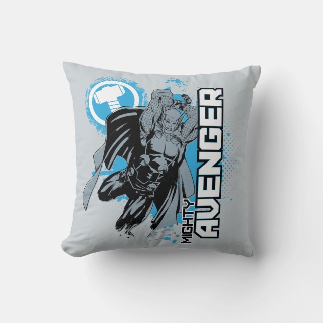 Mighty Avenger Character Graphic Throw Pillow (Front)