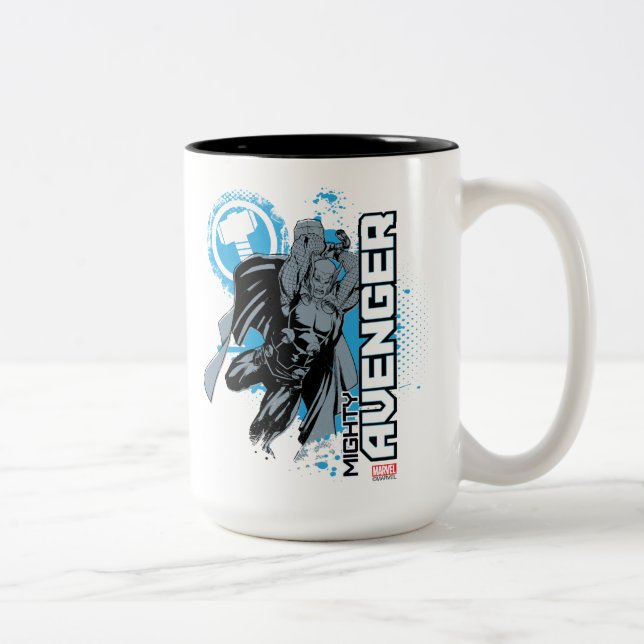 Mighty Avenger Character Graphic Two-Tone Coffee Mug (Right)
