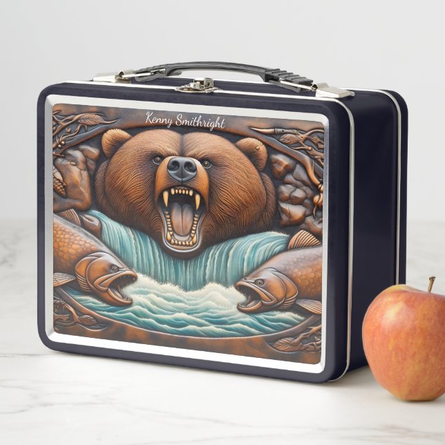 Mighty Bear Clashing with River’s Fury Metal Lunch Box (In Situ)
