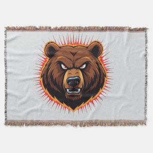 Mighty Bear – Raw Strength of Nature Throw Blanket
