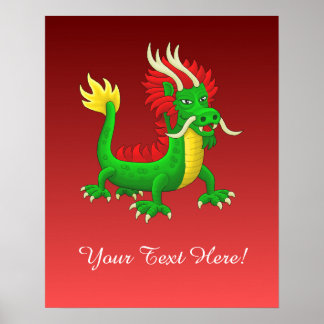 Mighty Chinese Azure Dragon Poster