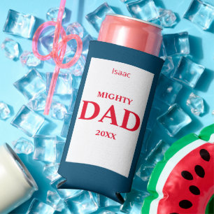 Mighty Dad Father's Day - Red, White, & Blue Seltzer Can Cooler