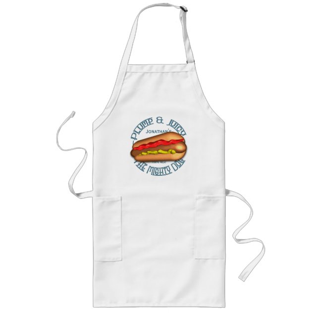 Mighty Dog Hotdog Personalized Long Apron (Front)
