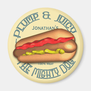 Mighty Dog Hotdog Personalized Magnet