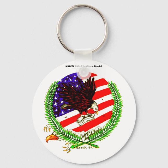 MIGHTY EAGLE, MIGHTY EAGLE by Charis Dondeli Keychain (Front)