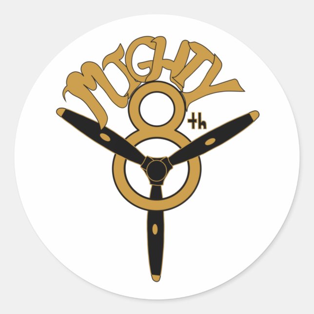 Mighty Eighth Army Air Force Round Sticker (Devant)