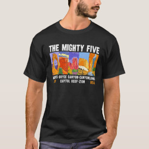 Mighty Five Utah National Parks Distressed Vintage T-Shirt