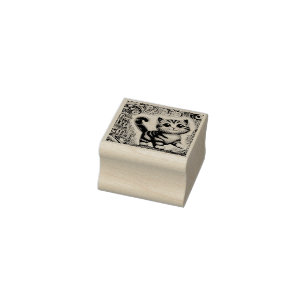 Mighty Kitten in the city Rubber Stamp