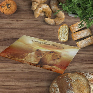 Mighty Lion and Lioness Glass Cutting Board
