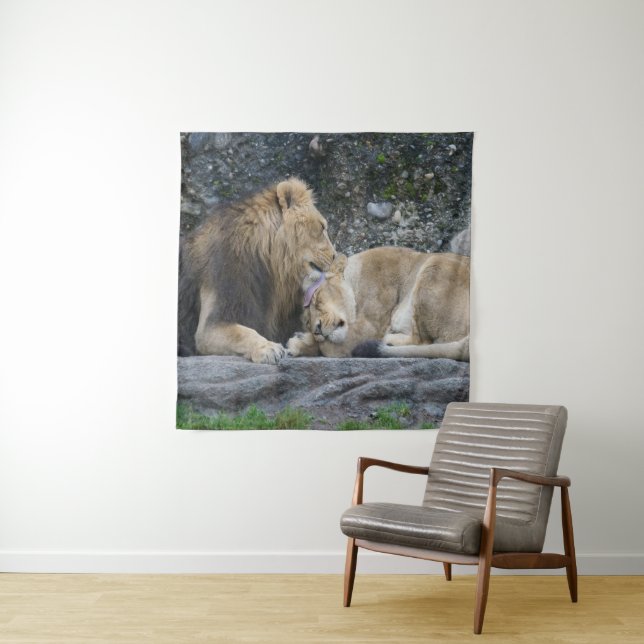 Mighty Lion Love Tapestry (In Situ)