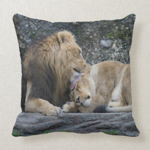 Mighty Lion Love Throw Pillow