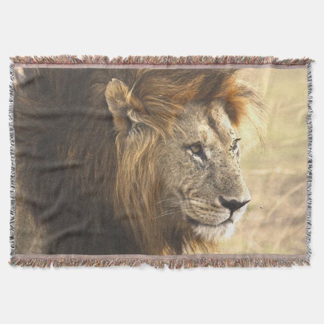 Mighty Lion Throw Blanket (Front)