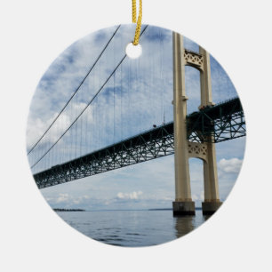 Mighty Mac, Mackinac Suspension Bridge, Michigan Ceramic Ornament