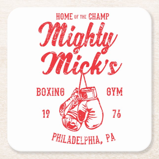 Mighty Mick's Boxing Gym Vintage Philly Coaster (Front)