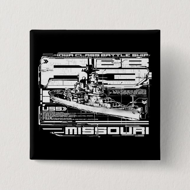 Mighty Mo 2 Inch Square Button (Front)