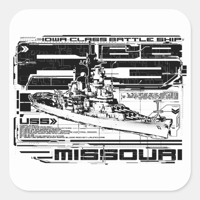 Mighty Mo Square Sticker (Front)