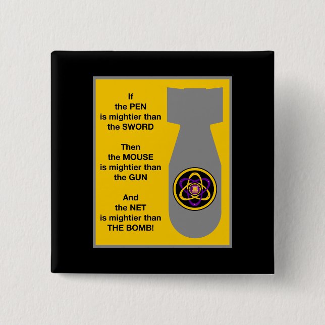 Mighty Net 2 Inch Square Button (Front)