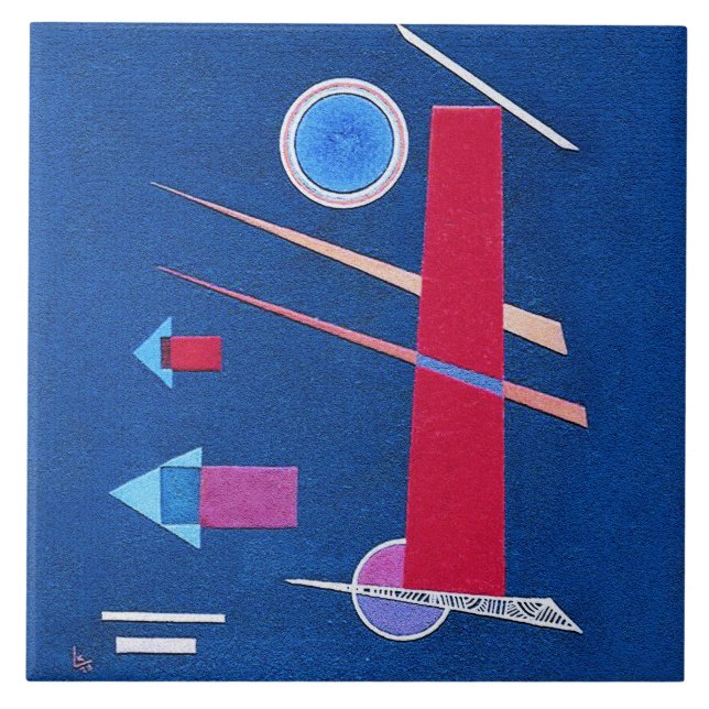 Mighty Red -  Wassily Kandinsky Modern Art Tile (Front)