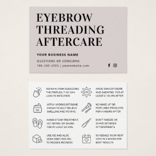 Mighty Simple Eyebrow Threading Aftercare Card