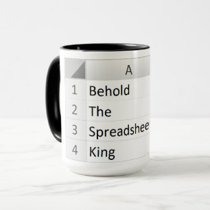 Mighty Spreadsheet King, Excel Black Mug