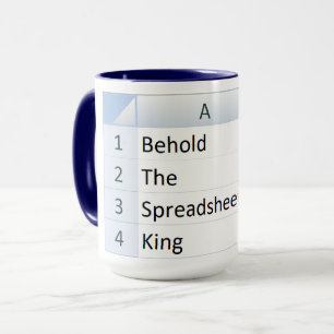 Mighty Spreadsheet King, Excel Blue Mug