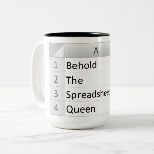 Mighty Spreadsheet Queen, Excel Silver Two-Tone Coffee Mug