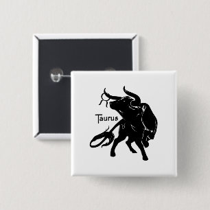 Mighty Taurus the Bull Zodiac 2 Inch Square Button