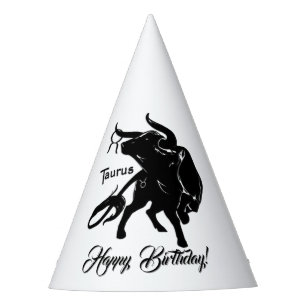 Mighty Taurus the Bull Zodiac Happy Birthday Party Hat