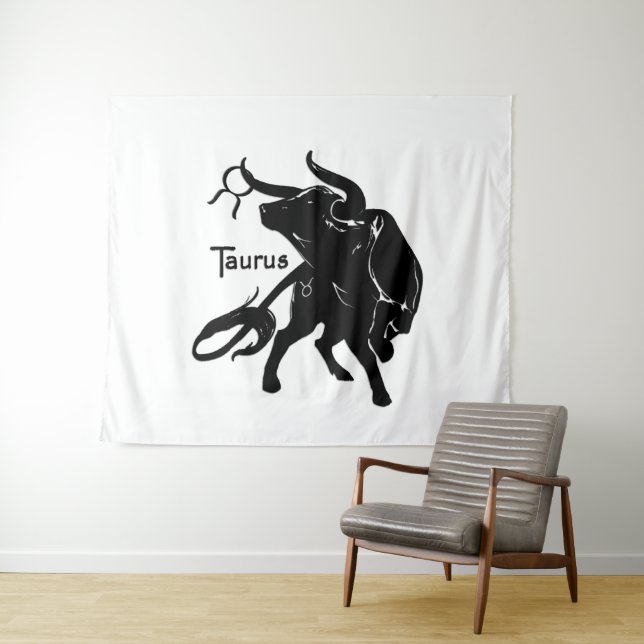 Mighty Taurus the Bull Zodiac Tapestry (In Situ (Horizontal))