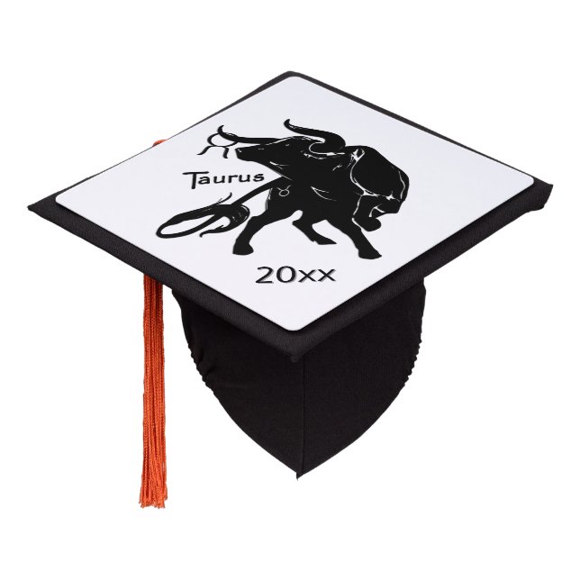 Mighty Taurus the Bull Zodiac Year Graduation Cap Topper (Angled)
