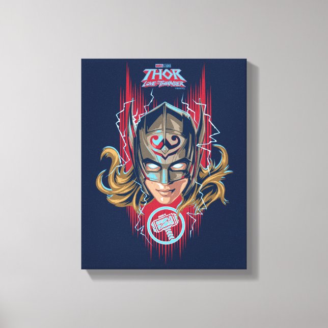 Mighty Thor Helmet Graphic Canvas Print (Front)