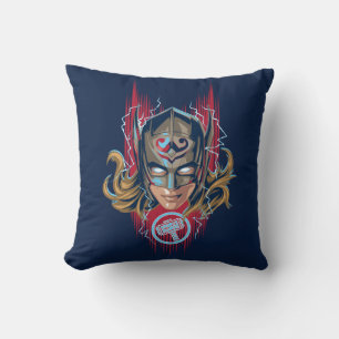 Mighty Thor Helmet Graphic Throw Pillow