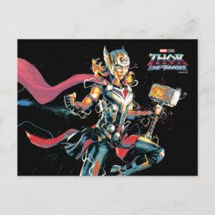 Mighty Thor Illustrated Character Art Postcard