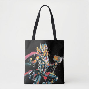 Mighty Thor Illustrated Character Art Tote Bag