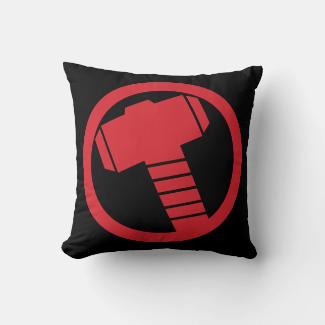 Mighty Thor Logo Throw Pillow (Front)