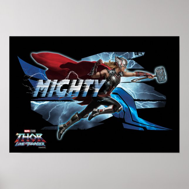 Mighty Thor Mjölnir Rush Graphic Poster (Front)