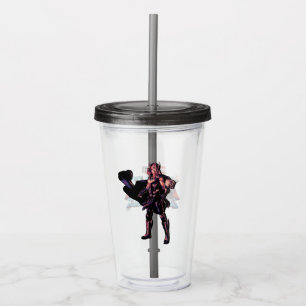 Mighty Thor Stylized Striped Character Graphic Acrylic Tumbler