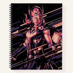 Mighty Thor Stylized Striped Character Graphic Notebook