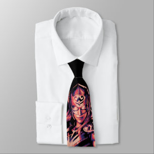 Mighty Thor Stylized Striped Character Graphic Tie