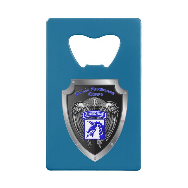 Mighty XVIII Airborne Corps Credit Card Bottle Opener (Front)