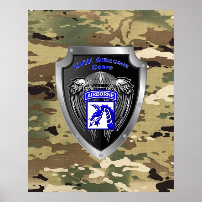 Mighty XVIII Airborne Corps Poster (Front)