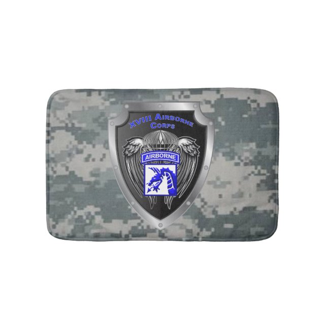 Mighty XVIII Airborne Corps  Veteran Bath Mat (Front)