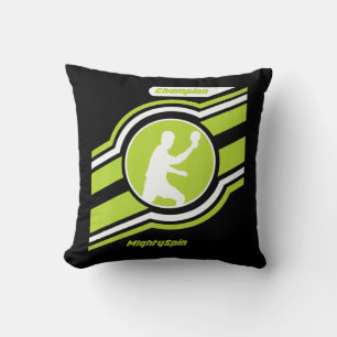 MightySpin  Ping Pong Table Tennis Tee s Comfortab Throw Pillow