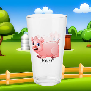 mignon amoureux de porc ajouter nom Verre