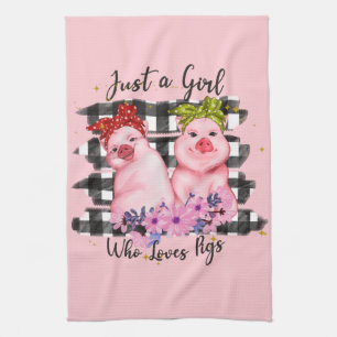 mignon amoureux de porc art mot serviette de cuisi