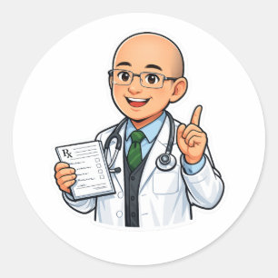 Mignon autocollant chibi de médecin profession méd
