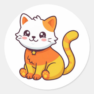 Mignon autocollant de chat Candy Corn pour Hallowe