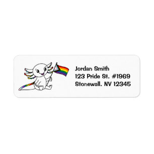 Mignon Axolotl avec Quasar Progress Pride drapeau