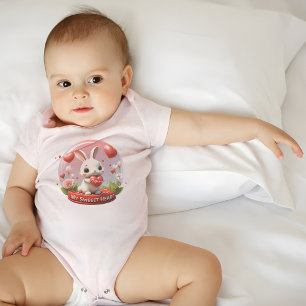 Mignon bébé Lapin valentin cœur Body bébé
