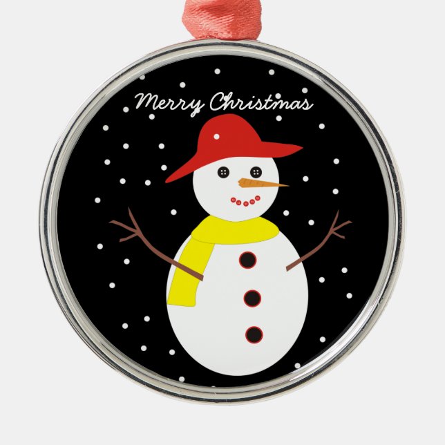 Mignon bonhomme de neige coutume ornement de Noël (Devant)